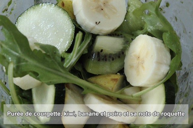 BARF  - courgette, kiwi, banane poire et roquette